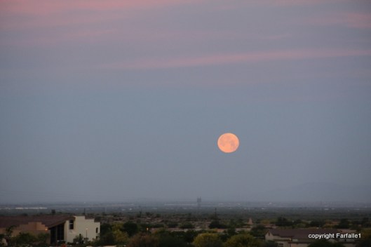 moon setting over Phoenix