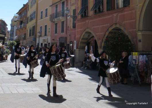 The drummers played very medieval sounding cadences.