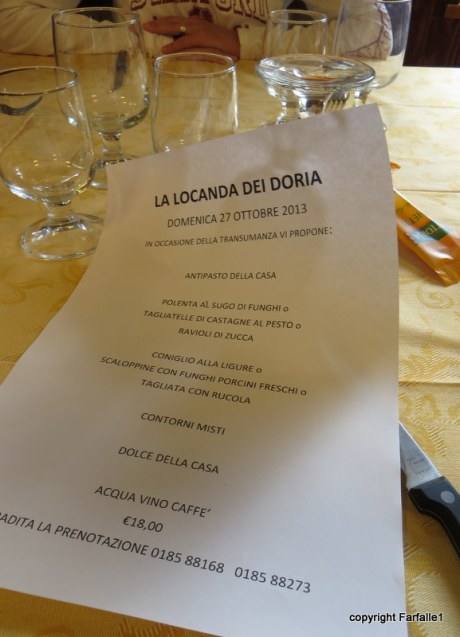 Locanda dei Doria menu