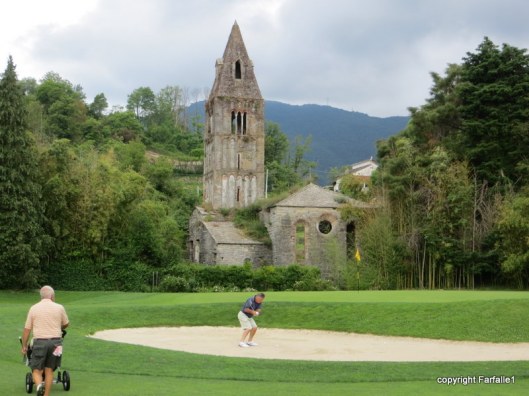 Giammi hits from the sand at #7; valle Christi