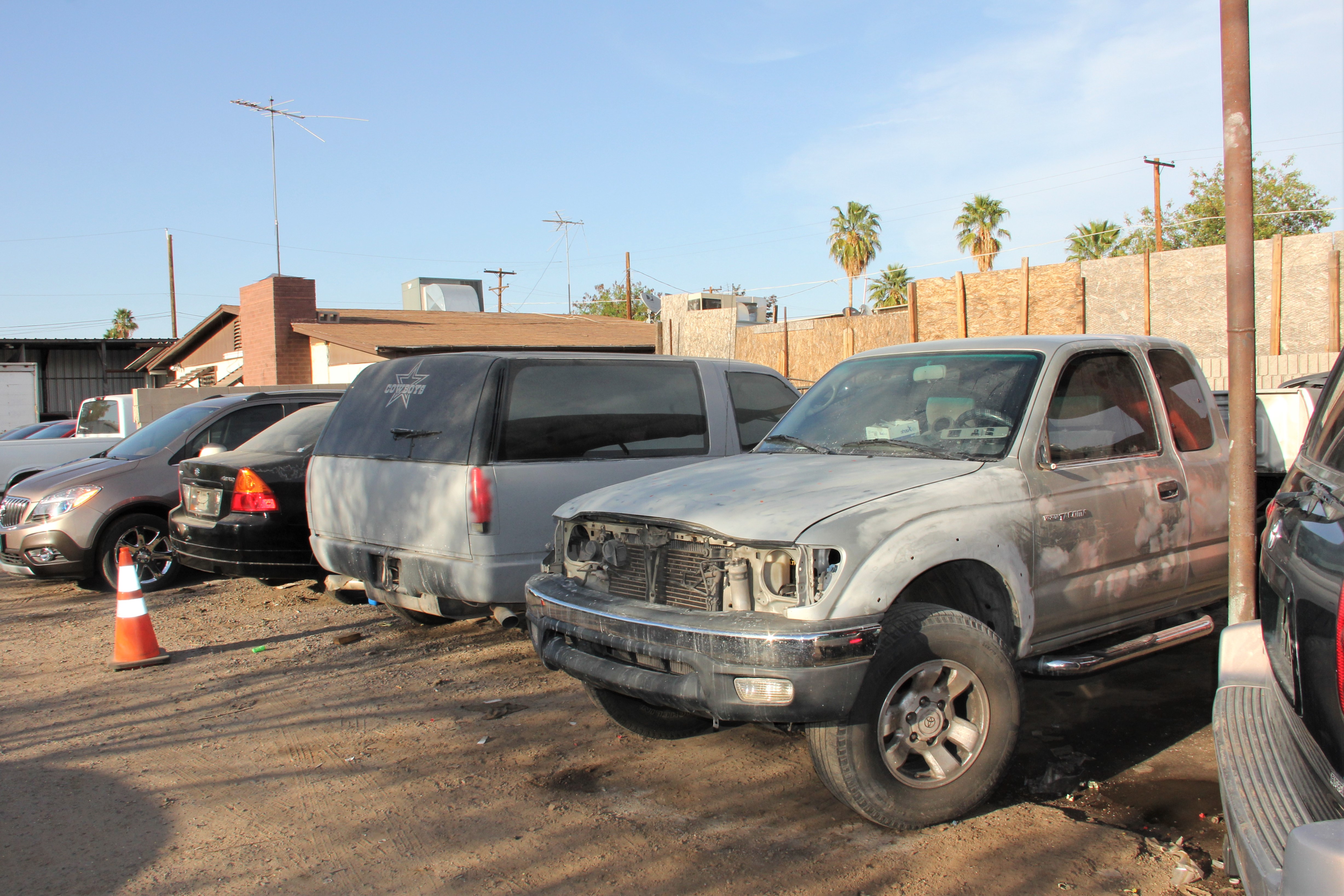 Cars awaiting attention